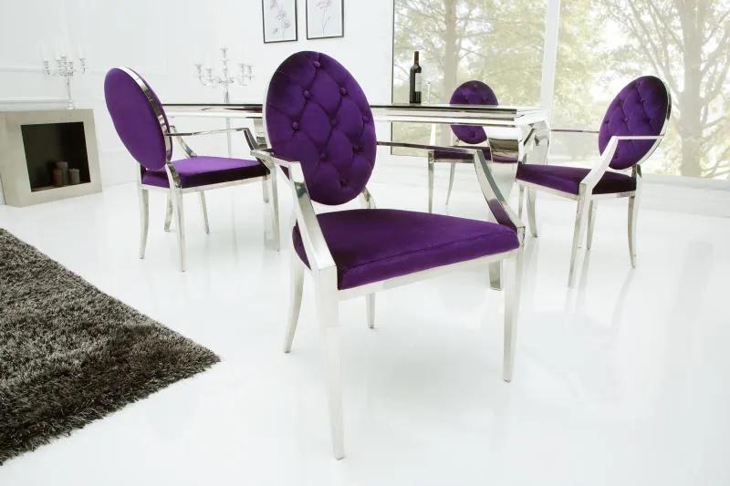 Modern Barock szék lila karfával