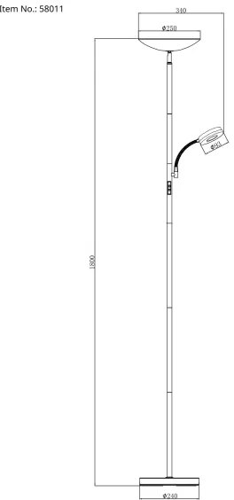 Globo 58011 - Állítható fényerőjű SKOPO állólámpa LED/20W/230V + LED/5W