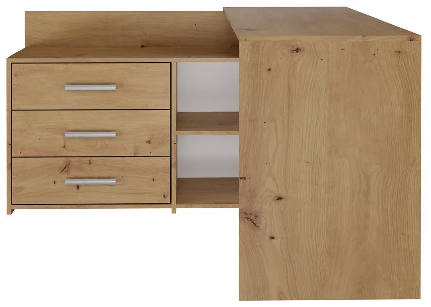 Dany sarok íróasztal polccal, tárolóval, tölgy