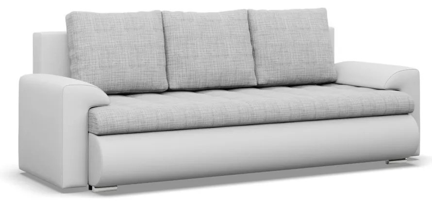 Tokio kanapéágy, fonott + műbőr, szürke - fehér