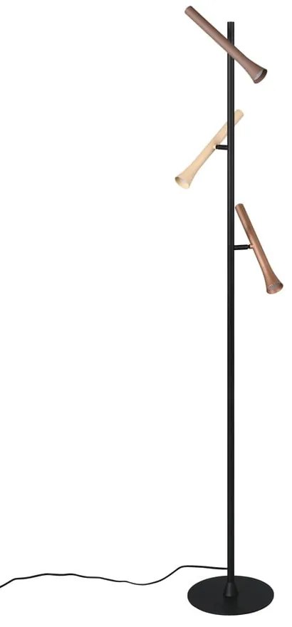 Fekete LED állólámpa fém búrával (magasság 150 cm) Fiato – Trio