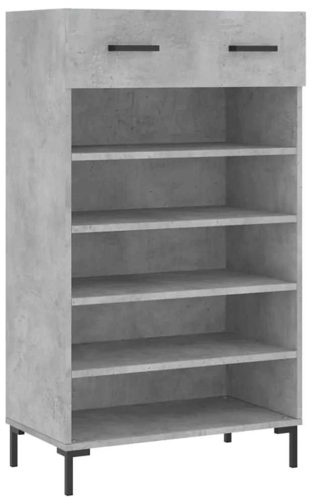 betonszürke szerelt fa cipőszekrény 60x35x105 cm