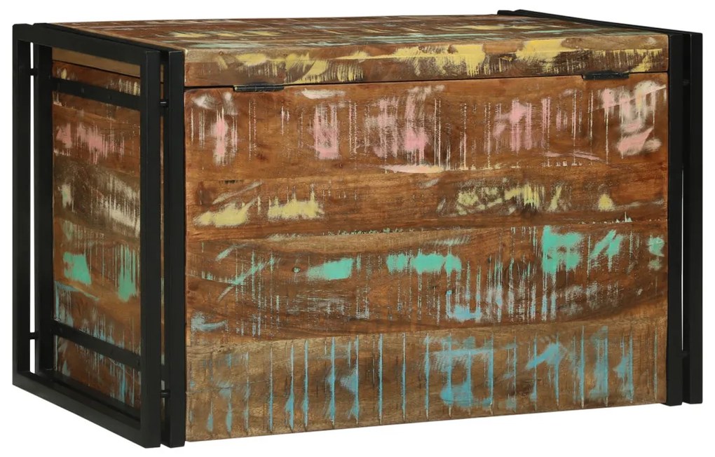 Tarka Tárolódoboz 80 x 50 x 50 cm - Tömör újrahasznosított fa