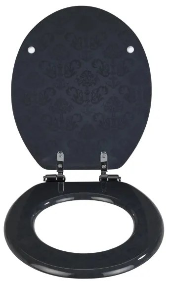 WENKO 22977100-WC-ülőke BELLEVUE 35,5x42,5 cm antracit/ezüst