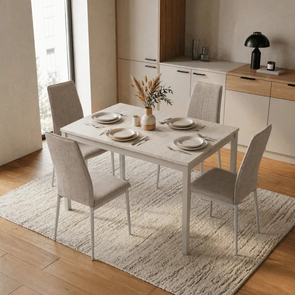 Étkezőasztal bővíthető 60–90 × 60 cm melamin travertin GDT-206 TRV