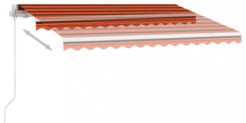 narancs-barna kézzel kihúzható póznás napellenző 300 x 250 cm