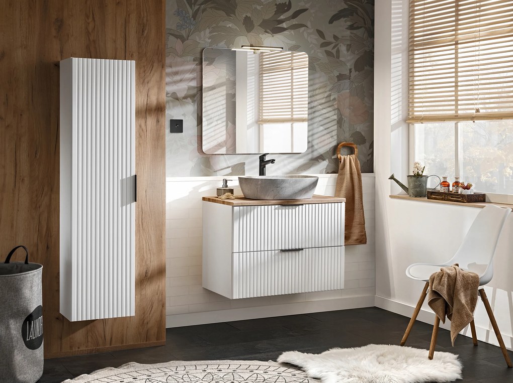 Bútorszett 80cm-es asztallappal, Anna pultra szerelhető mosdóval, tükörszekrény