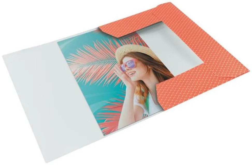 Gumis mappa, karton, A4, ESSELTE Colour'Breeze, korall (E628494)