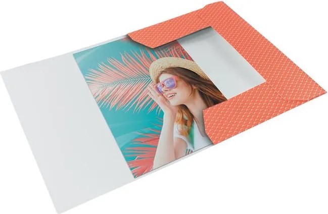 Gumis mappa, karton, A4, ESSELTE Colour'Breeze, korall (E628494)