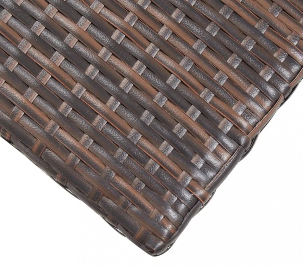 barna polyrattan teázóasztal 50 x 50 x 47 cm