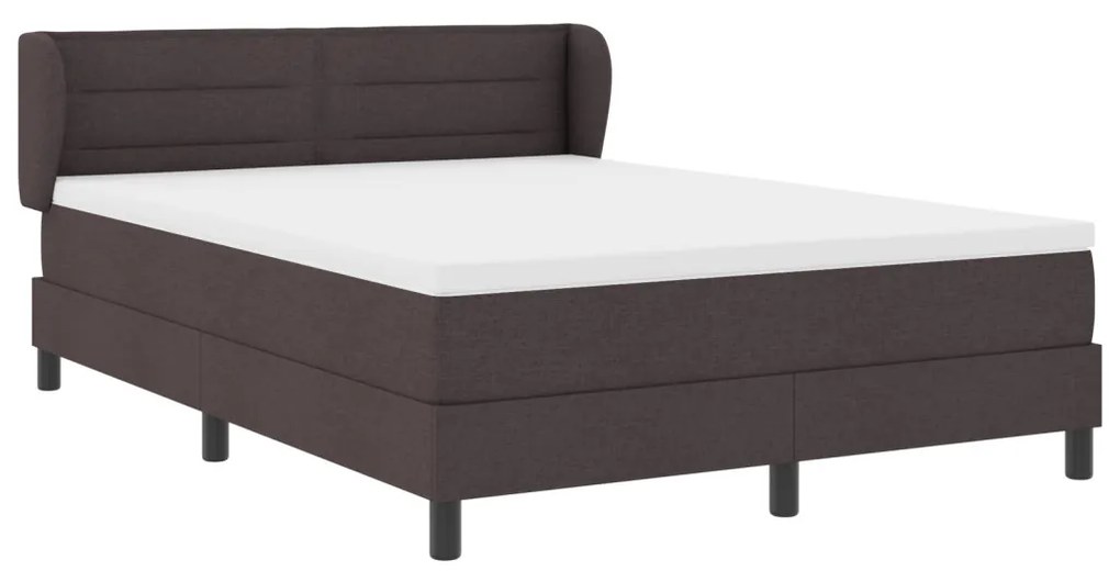 Boxspring ágy matraccal, sötétbarna, 140x190 cm, szövet