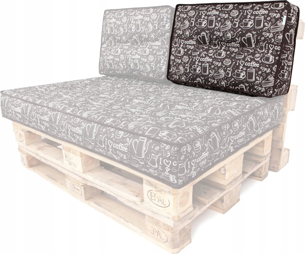 Rövid kerti párna raklapos padhoz, raklap háttámla 60x40cm