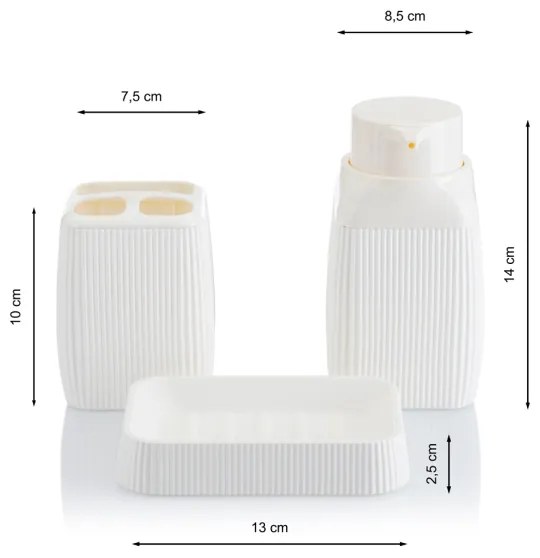 Fürdőszobai készlet CRYSTAL 5 db fehér