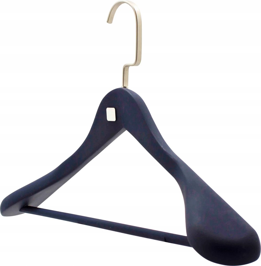 6 db-os sötétkék szilikonos fa ruhaakasztó szett 45 cm