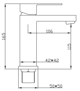 Mexen CUBE - Mosdó csaptelep, Fekete, 72900-70