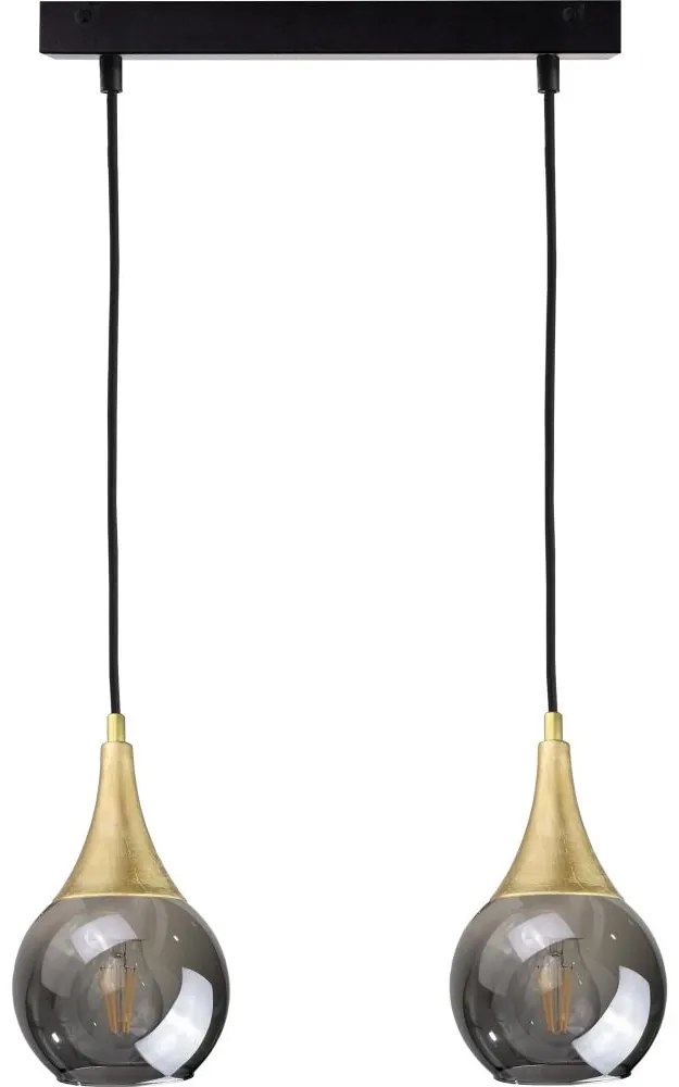 Csillár zsinóron LACRIMA SMOKY 2xE27/60W/230V