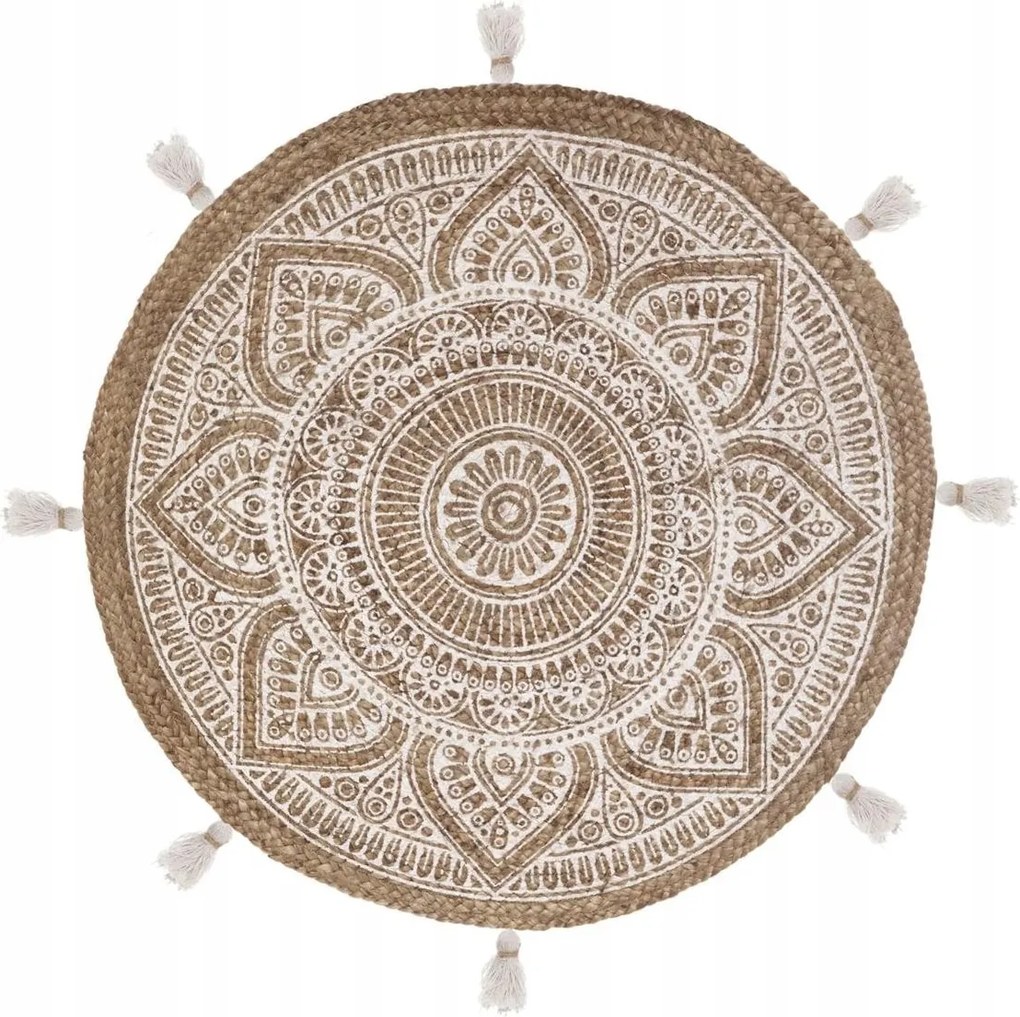 Kerek szőnyeg Rosalie 78 cm juta/barna