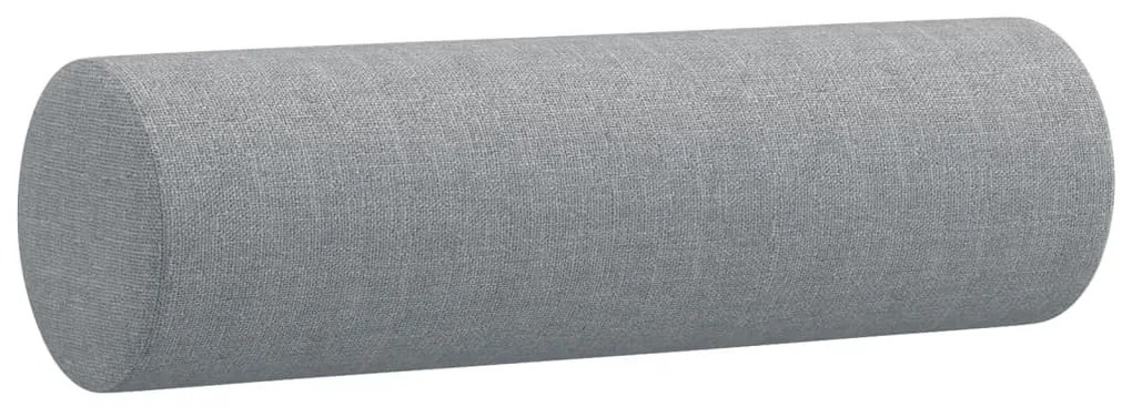 2 személyes világosszürke szövet kanapé díszpárnákkal 140 cm