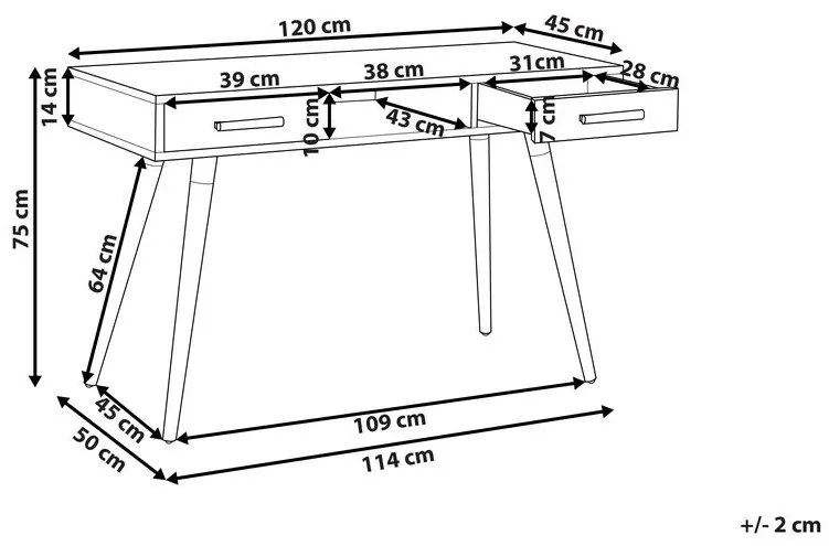 Íróasztal Ferro (sötétszürke). 1009761