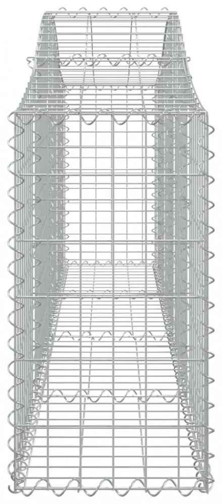6 db íves horganyzott vas gabion kosár 200x30x60/80 cm