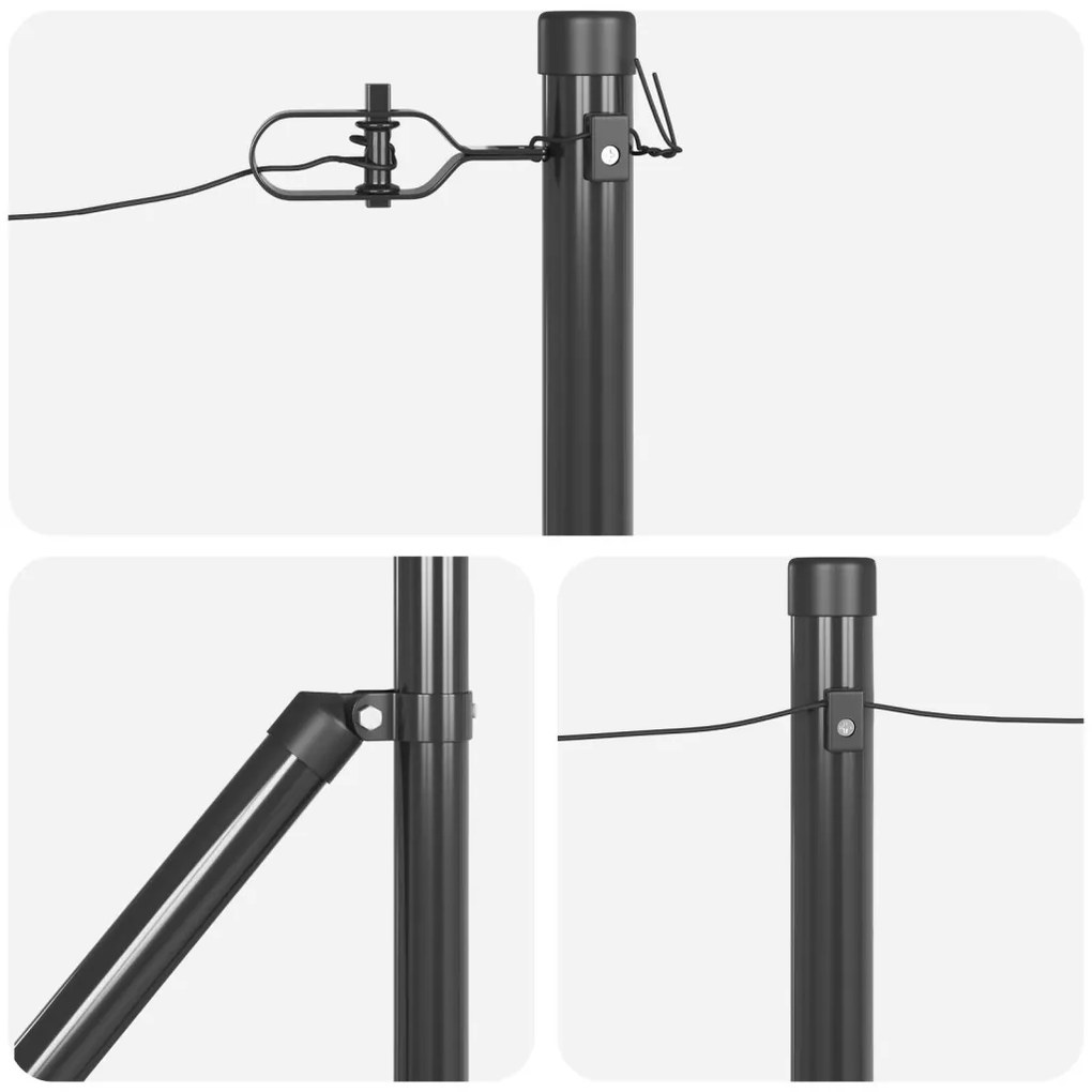 Fenceszlopok Csatlakozóval 26 db Ø32 mm 60 cm Horganyzott Acél