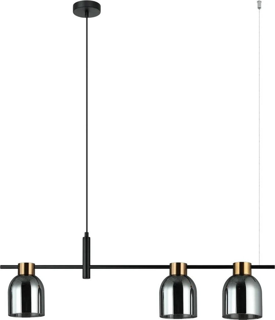 Italux modern függeszték servio fekete füstös itxpnd-66892-3-bk-sg