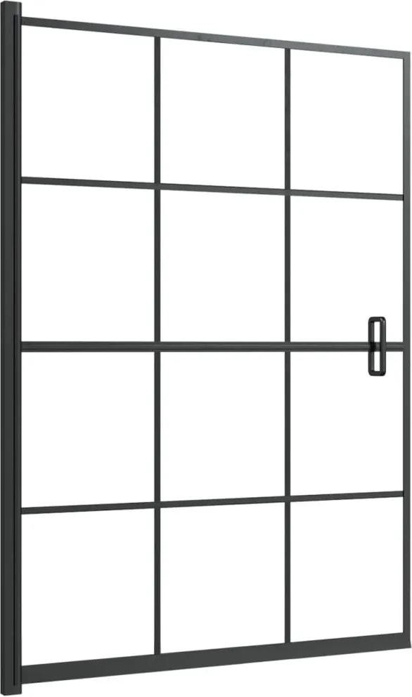 vidaXL fekete ESG zuhanykabin 100 x 140 cm