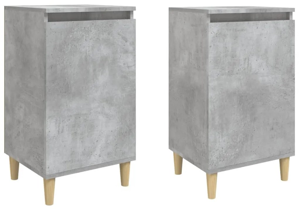 2 db betonszürke szerelt fa éjjeliszekrény 40x35x70 cm
