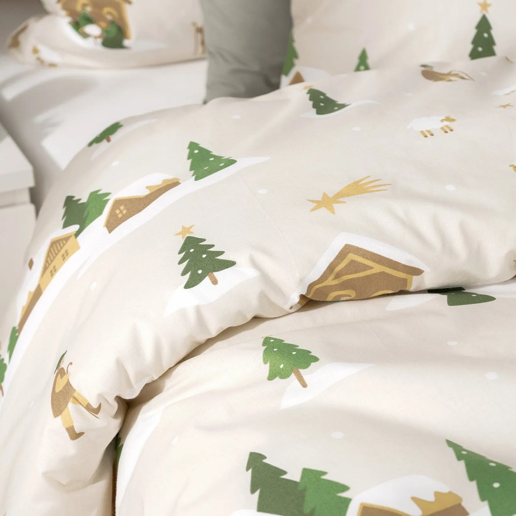 Goldea karácsonyi pamut ágyneműhuzat - karácsonyi dalok 150 x 200 és 50 x 60 cm