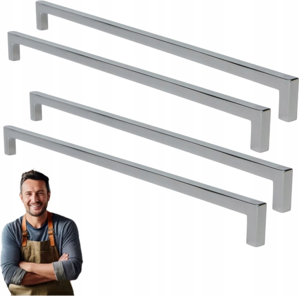 Bútorfogantyú fiókos szekrényhez Apollo 320 mm Króm fényes 4db