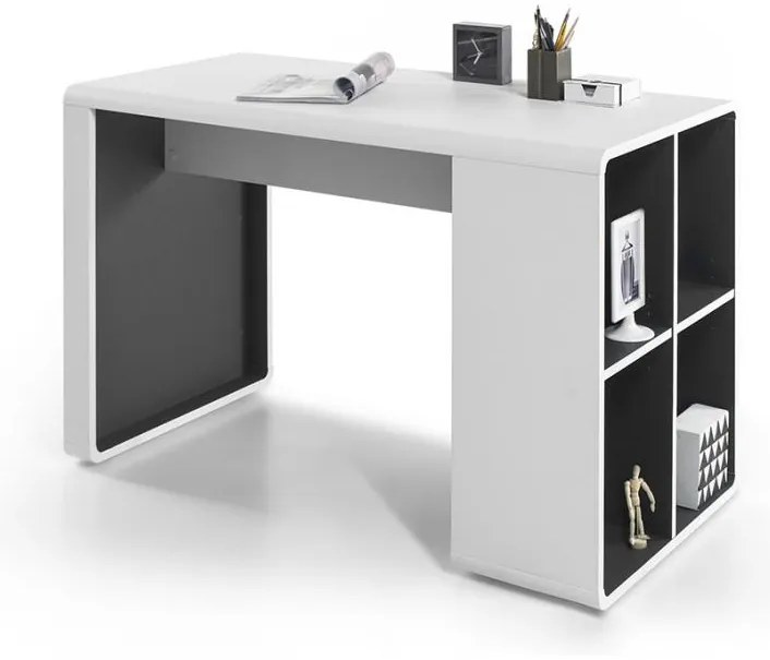 TEO íróasztal, fehér/antracit