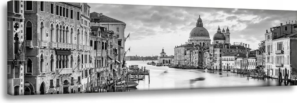 Vászonkép Építészet Velence fekete-fehér 150X50 cm