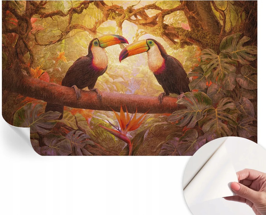 Öntapadós Dekoratív Fotótapéta Hálószobába Színes tukánok 416x254 cm