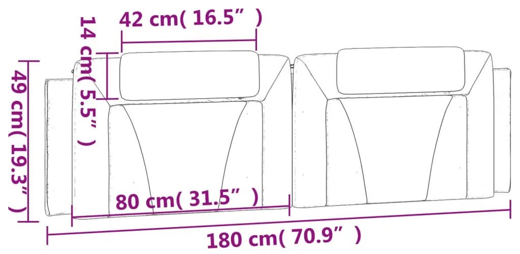 cappuccino színű műbőr fejtámla párna 180 cm