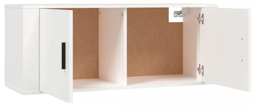 magasfényű fehér fali TV-szekrény 100x34,5x40 cm
