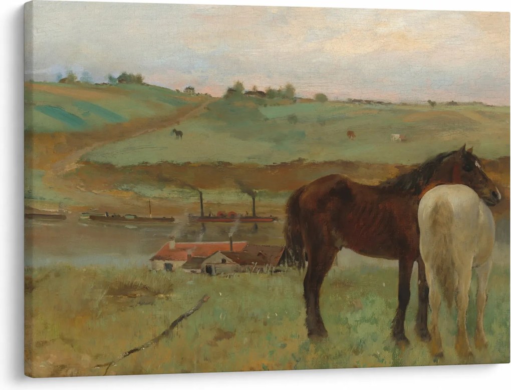 Kép - Edgar Degas, Horses in a Meadow, reprodukciók (70x50 cm)
