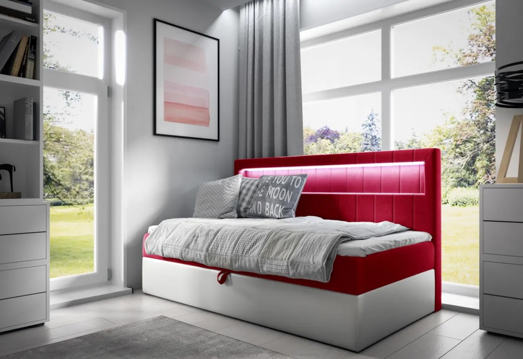 ELIZA kárpitozott ágy + topper, 100x200, fresh 8