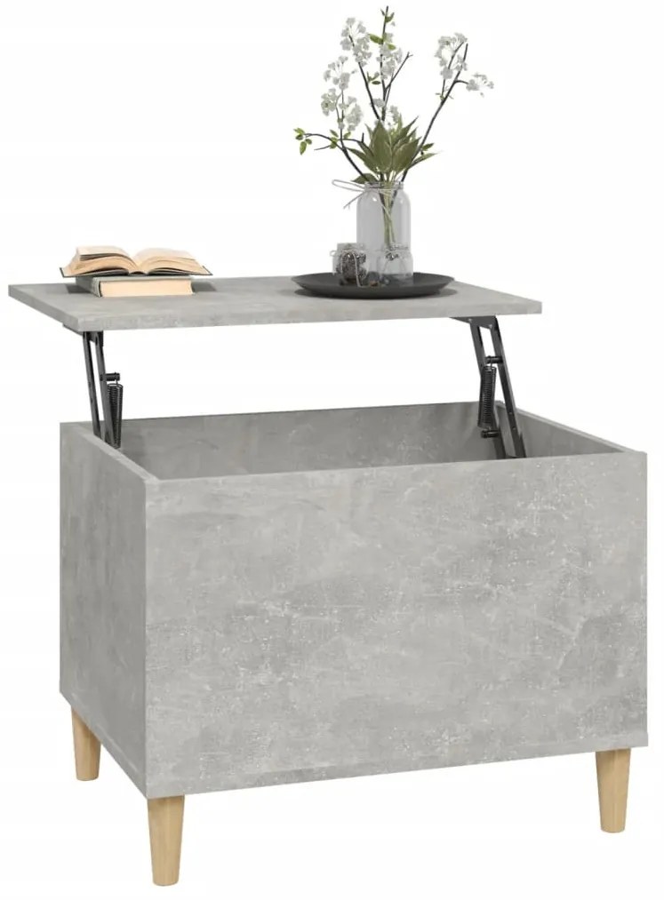 Betonszürke szerelt fa dohányzóasztal 60 x 44,5 x 45 cm