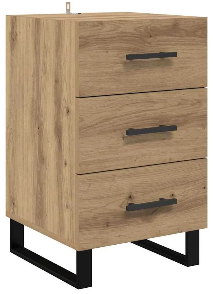 vidaXL Éjjeliszekrény fiókkal Artisan tölgy 40 x 40 x 66 cm Faanyag