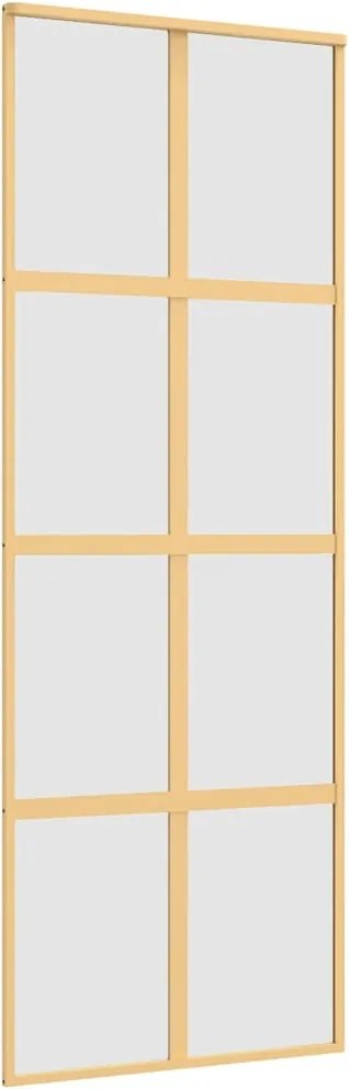 vidaXL aranyszínű ESG tejüveg és alumínium tolóajtó 76 x 205 cm