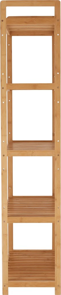 5 polcos polcállvány, természetes bambusz, FIORE TYP 3