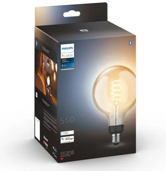 LED Dimmelhető izzó Philips Hue WHITE AMBIANCE G125 E27/7W/230V 2200-4500K
