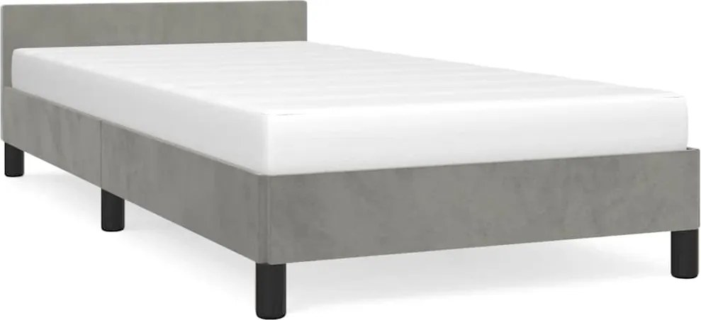 vidaXL világosszürke bársony ágykeret matrac nélkül 80x200 cm