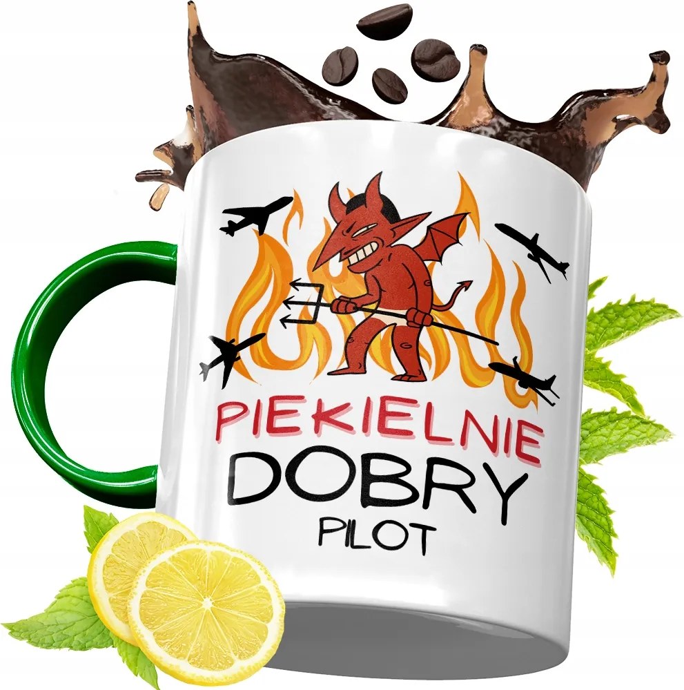 Zöld Bögre Pilótának Születésnapi Ajándék fényképes nyomtatással