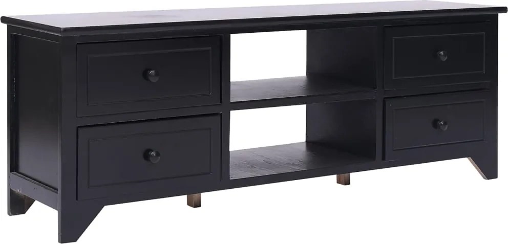 vidaXL fekete tömör császárfa TV-szekrény 108 x 30 x 40 cm