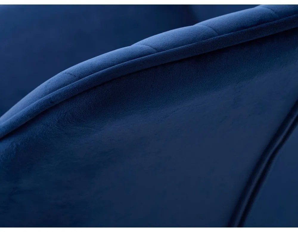 Sötétkék kárpitozott karfás étkezőfotel szett 2 db-os Nolan Stripe – Unique Furniture