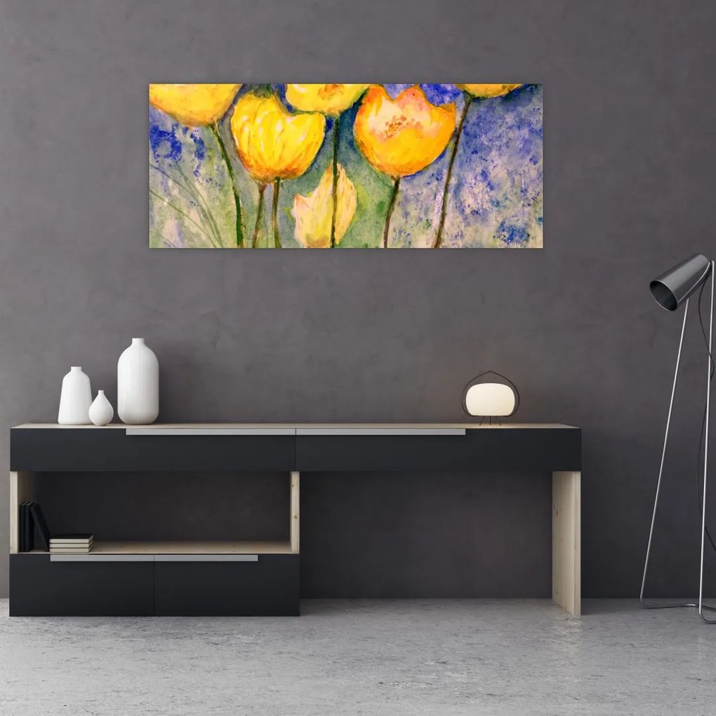 Kép - sárga tulipán (120x50 cm)