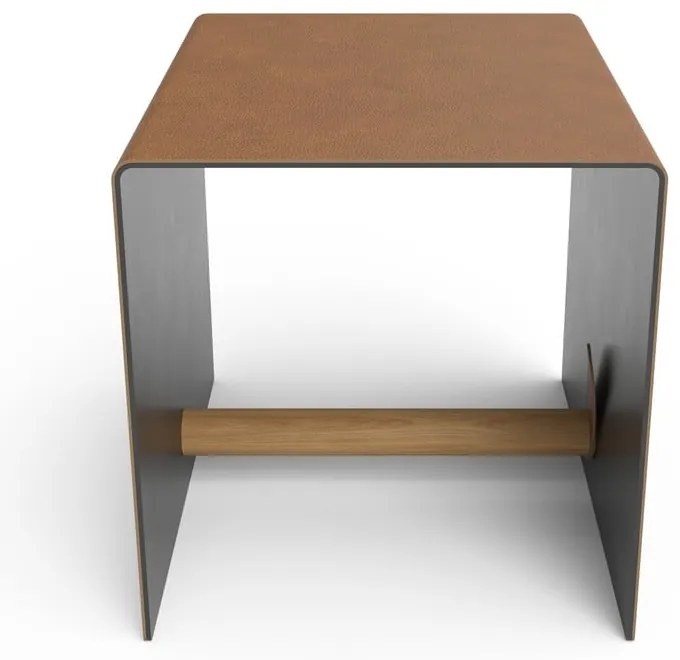 Fekete-natúr színű dekoratív fém-öko bőr tárolódoboz 32x38x31 cm Bull – LIND DNA