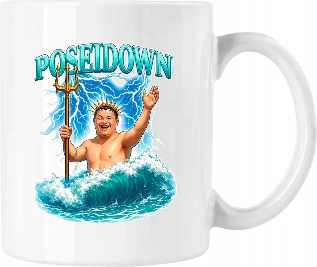Poseidown print bögre fehér 330ml