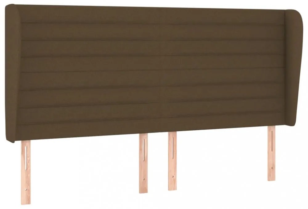 sötétbarna szövet fejtámla szárnyakkal 203x23x118/128 cm